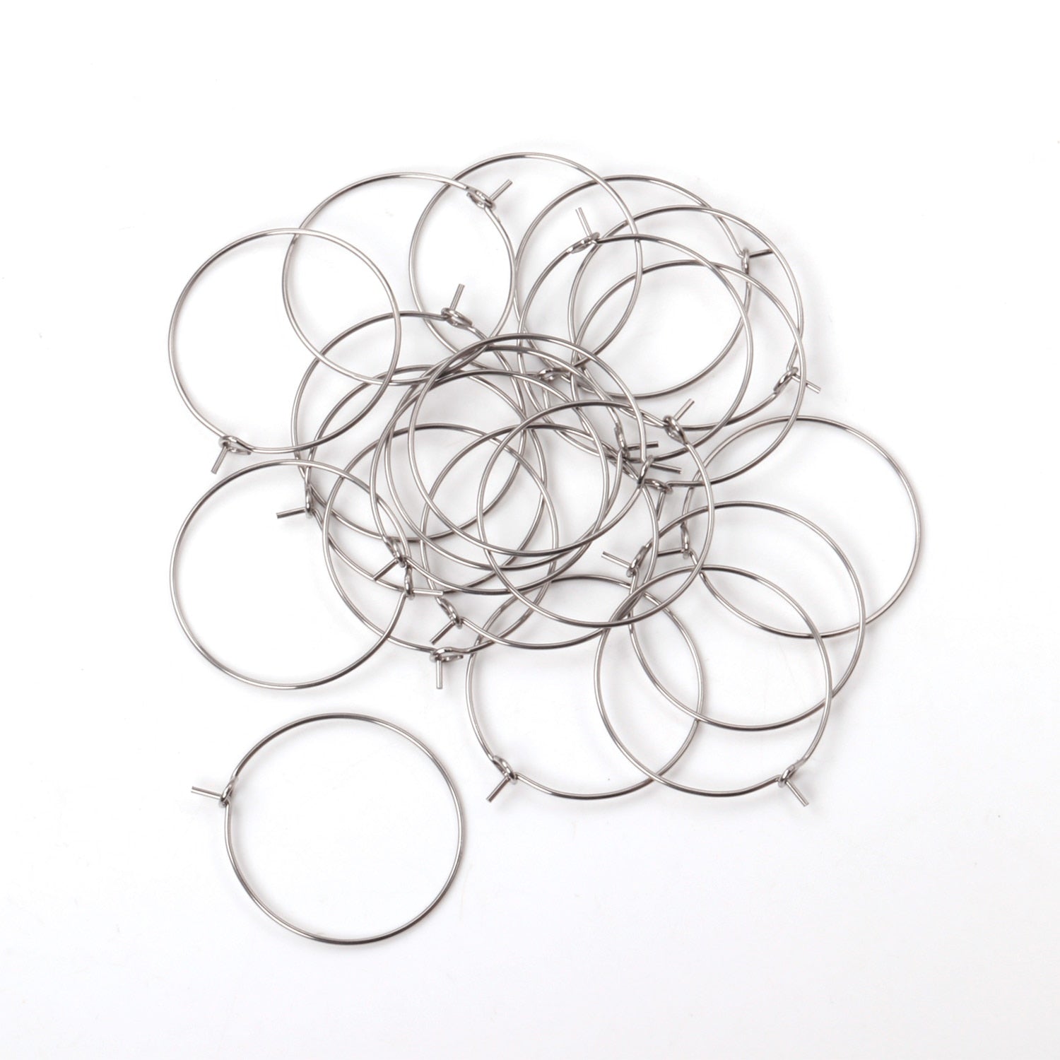 ASON 100pcs/lot Gold/Silver Color Big Circle Earring Hoops Stainless Steel Earring Clasps Metal Ring for Jewelry Making Supplies asonjewelry