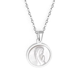 Girl Prayer Gold Necklaces Stainless Steel Shell Pendant Necklace For Women Jewelry Chain Necklace Collar Collier