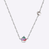 Mix Color Butterfly Football Stainless Steel Pendant Necklace For Women Free Chain With Crystal Necklace Jewellry
