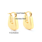 Stainless Steel Oval Hoop Earrings
