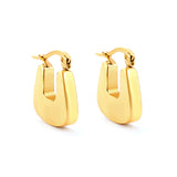 Stainless Steel Oval Hoop Earrings