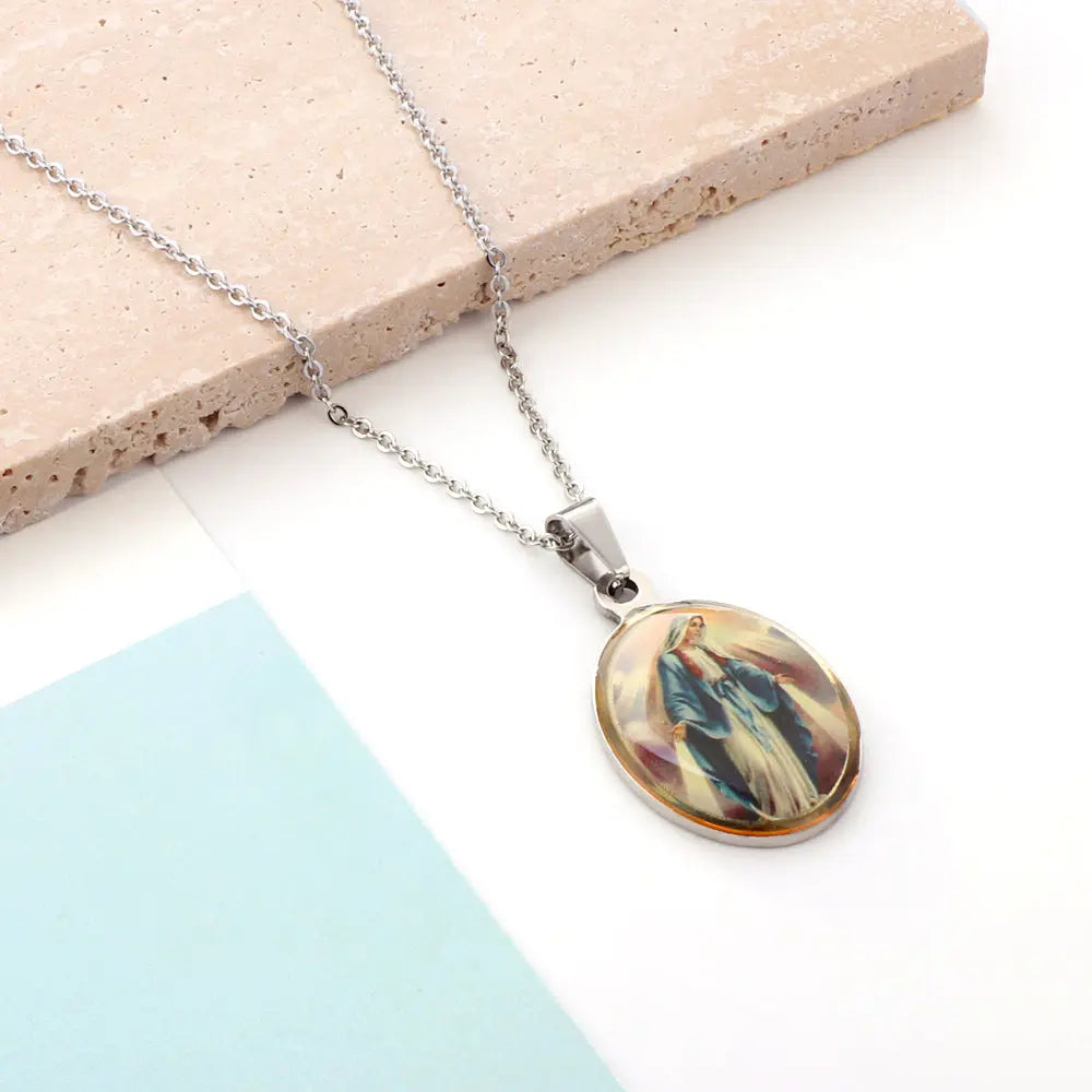 Stainless Steel Steel Color Pendant Necklace asonjewelry