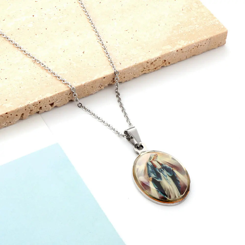 Stainless Steel Steel Color Pendant Necklace asonjewelry