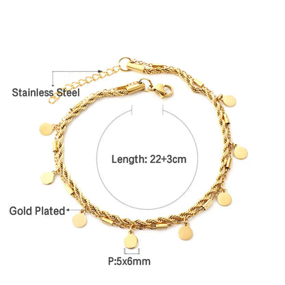 8 Round Accessories + Chain Double Chain Anklet asonjewelry