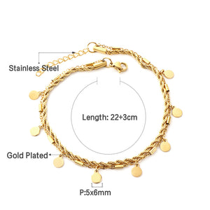 8 Round Accessories + Chain Double Chain Anklet