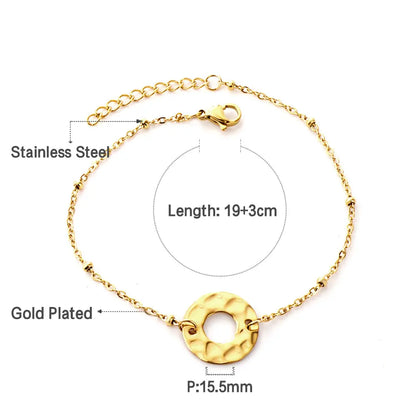Stainless Steel Round Hollow Accessory Bracelet asonjewelry