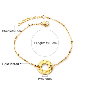 Bracelet accessoire rond creux en acier inoxydable