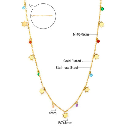 7 Lucky Star Accessories + 8 Mixed Color Diamonds Necklace asonjewelry