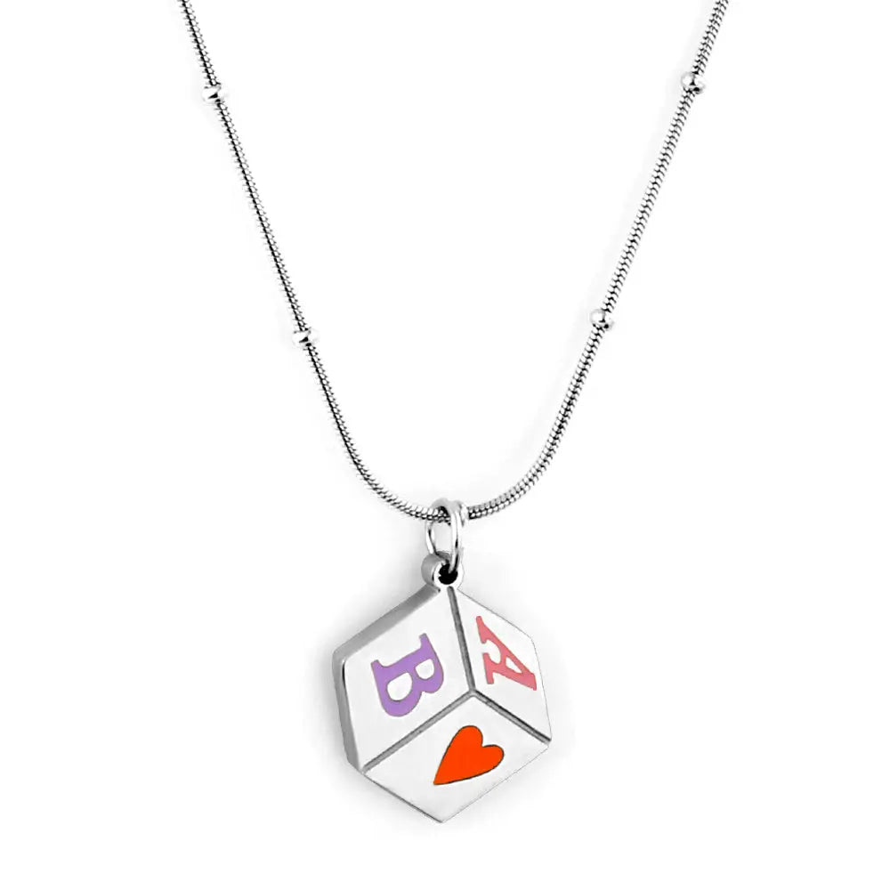 Mixed Color AB Heart Accessory Necklace asonjewelry