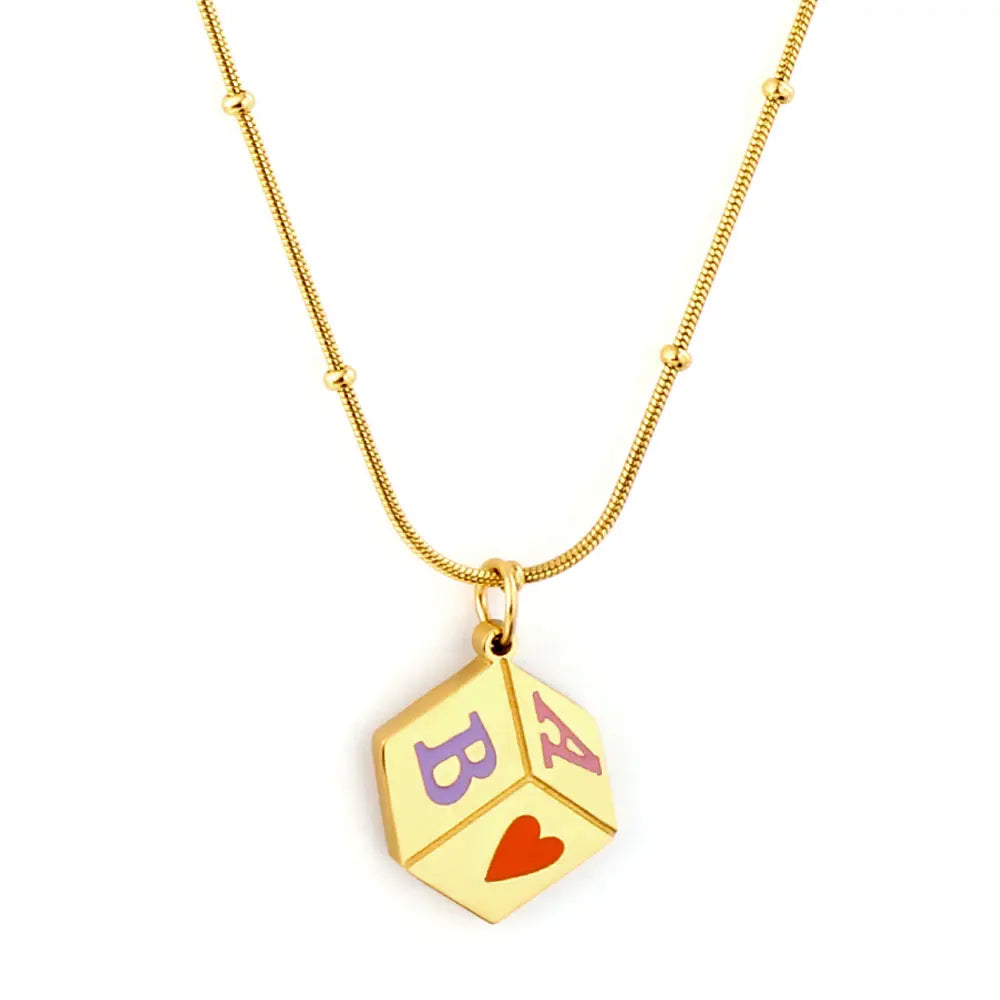 Mixed Color AB Heart Accessory Necklace asonjewelry