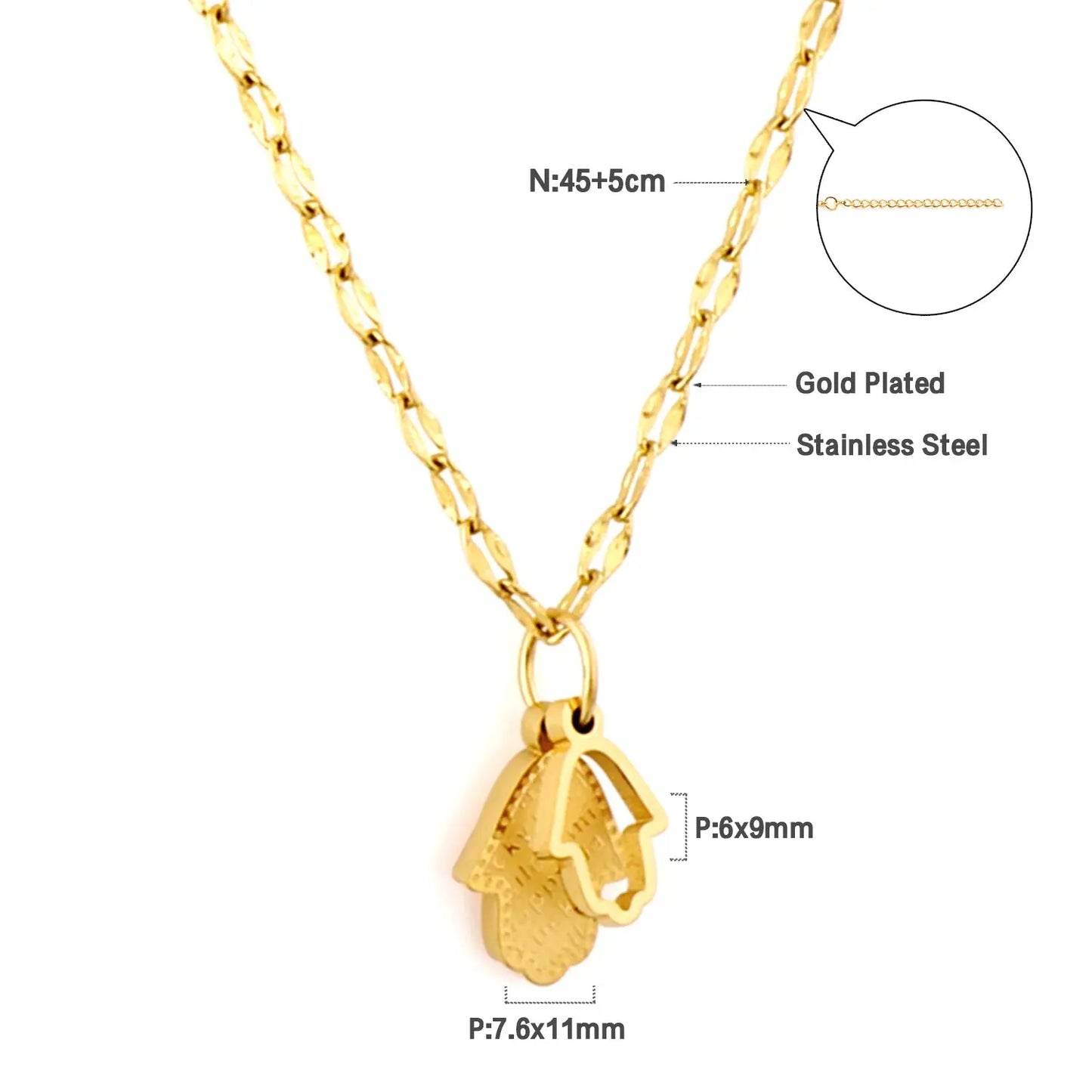 2 Large and Small Palm Accessories Necklace asonjewelry