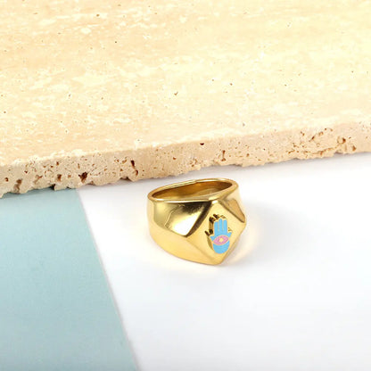 Stainless Steel 18k Gold Plated Palm Accessory Ring asonjewelry