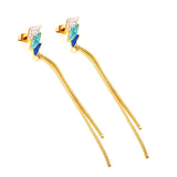 Stainless Steel Lightning Slime Chain Tassel Earrings