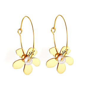 Wholesale Personalized Stainless Steel Peach Blossom Shape Earrings