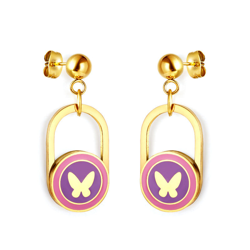 Stainless Steel Butterfly Stud Earrings