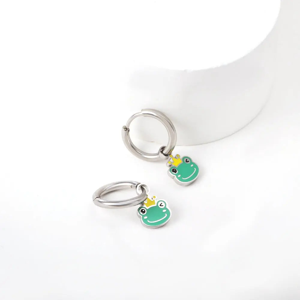 Stainless Steel 18k Gold Plated Frog Earrings asonjewelry