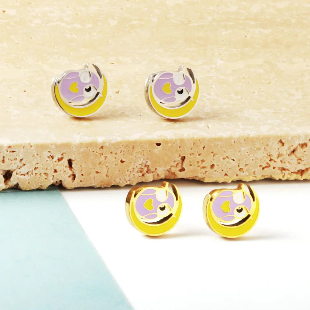 Stainless Steel Owl Spiral Stud Earrings asonjewelry