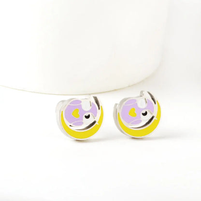 Stainless Steel Owl Spiral Stud Earrings asonjewelry