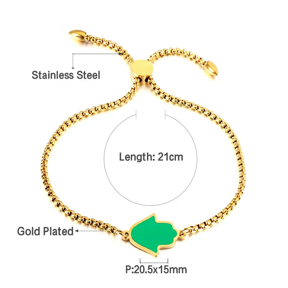 Stainless Steel Green Palm Accessory Bracelet asonjewelry