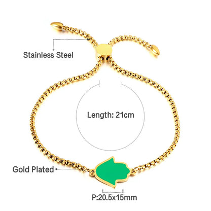 Stainless Steel Green Palm Accessory Bracelet asonjewelry