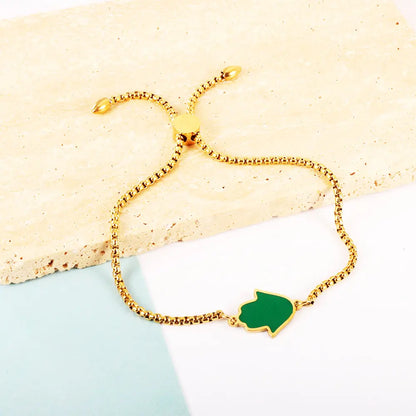 Stainless Steel Green Palm Accessory Bracelet asonjewelry