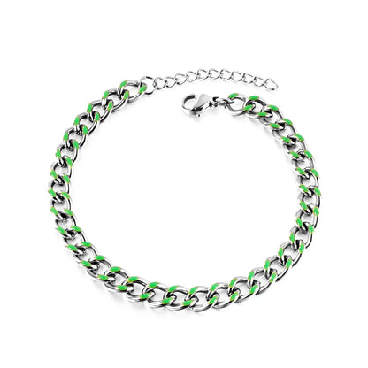 Stainless Steel Green Drip Oil Bracelet Chain asonjewelry