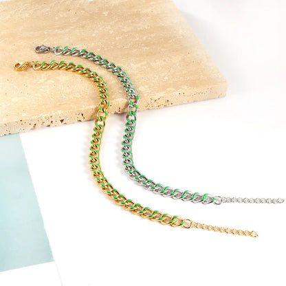 Stainless Steel Green Drip Oil Bracelet Chain asonjewelry