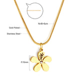 Stainless Steel Peach Blossom Accessory with Diamond Necklace