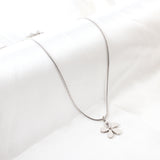 Stainless Steel Peach Blossom Accessory with Diamond Necklace