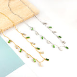 Stainless Steel 12 Rectangles With Mixed Colors Square Diamonds Accessories Necklace
