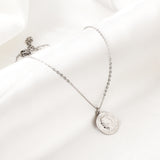 Stainless Steel Round Accessory With Boy Avatar Pattern Necklace