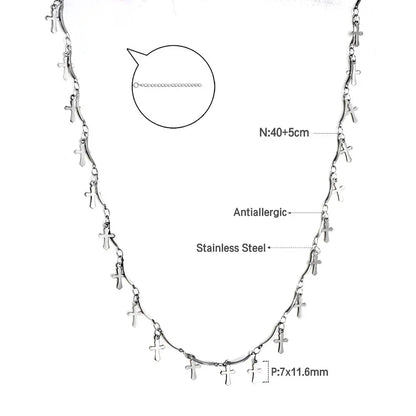 Stainless Steel 21 Cross Accessory Necklace asonjewelry