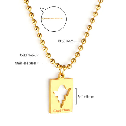 Halloween New Rectangular Ghost Hollow Accessory Necklace asonjewelry