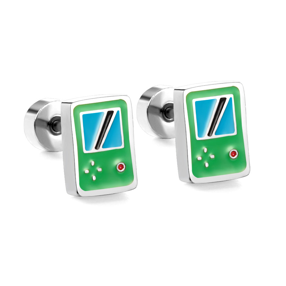 New Fashion Stainless Steel Screw Plug Mixed-color Game Machine Stud Earrings asonjewelry