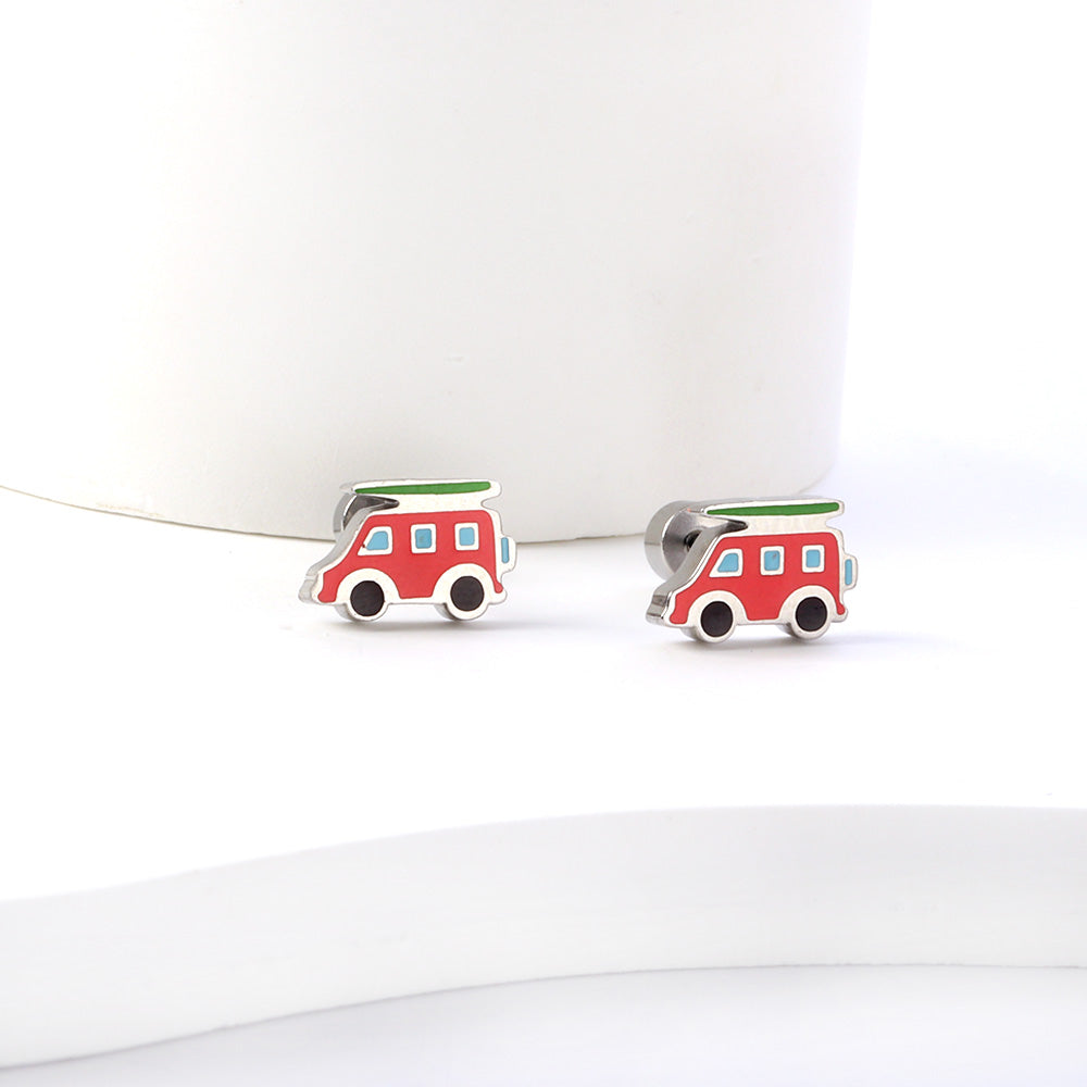 New Fashion Stainless Steel Screw Plug Mixed-color RV Stud Earrings asonjewelry