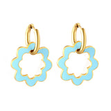 Boucles d'oreilles cercle en acier inoxydable avec couronne creuse pour femme