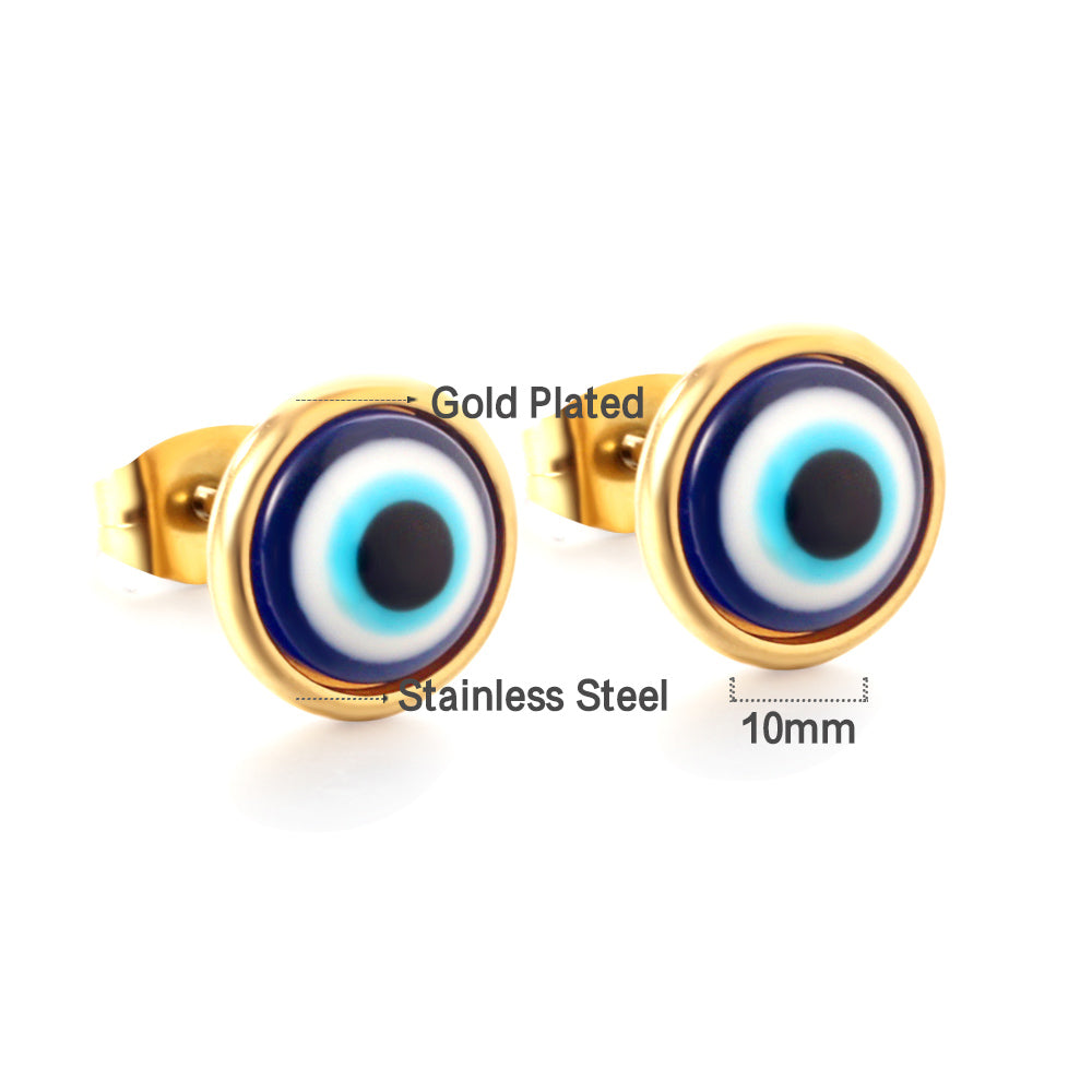 New Fashion Stainless Steel Blue Cat’s-eye Stud Earrings asonjewelry