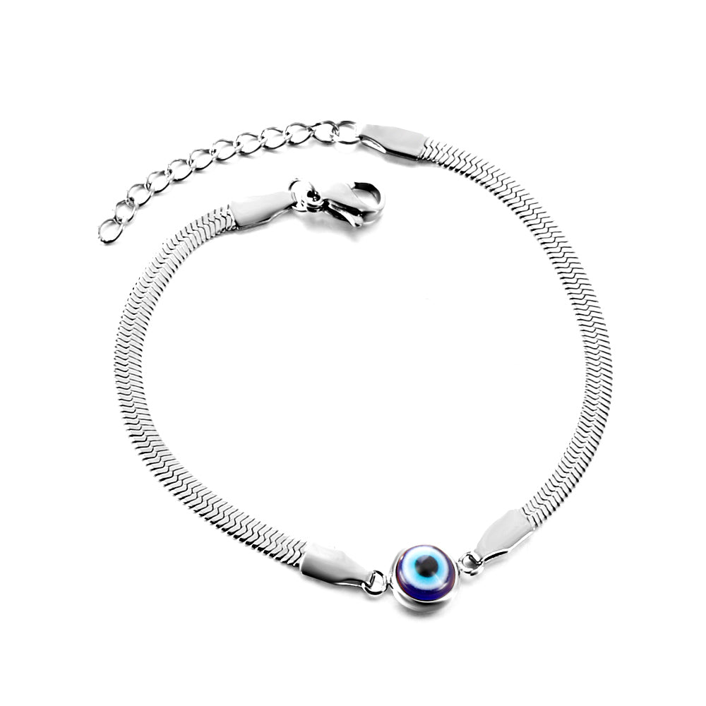 Stainless Steel Dark Blue Cat's Eye Stone Accessory Bracelet asonjewelry