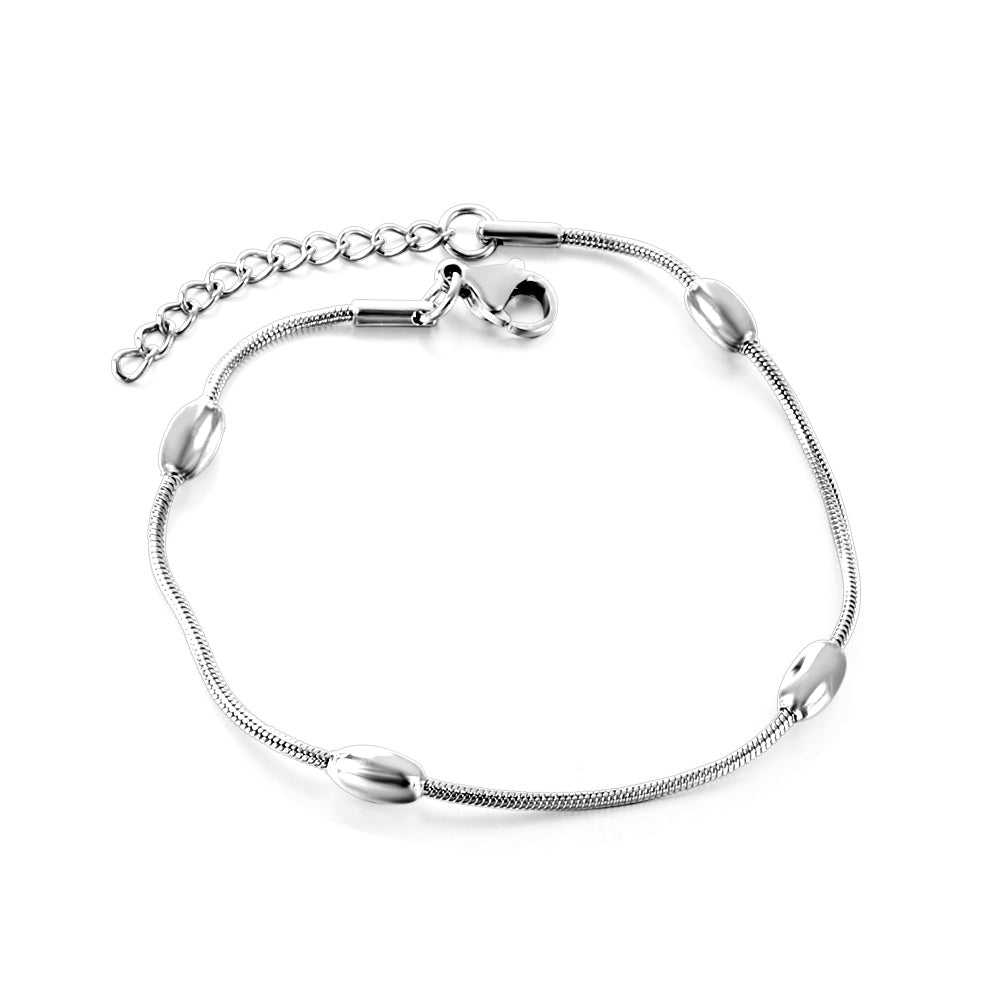 Stainless Steel 4 Oval Accessories Bracelet For Women asonjewelry