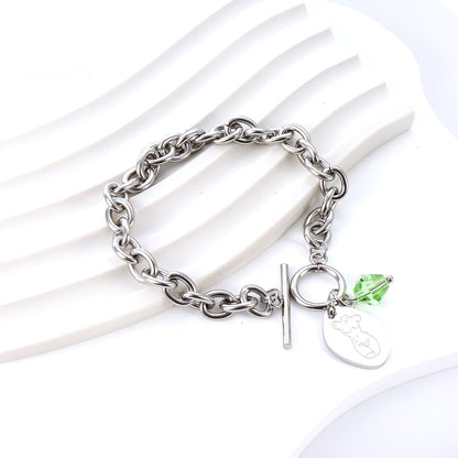 New Fashion Green Diamond+Oval Accessories Bracelet asonjewelry