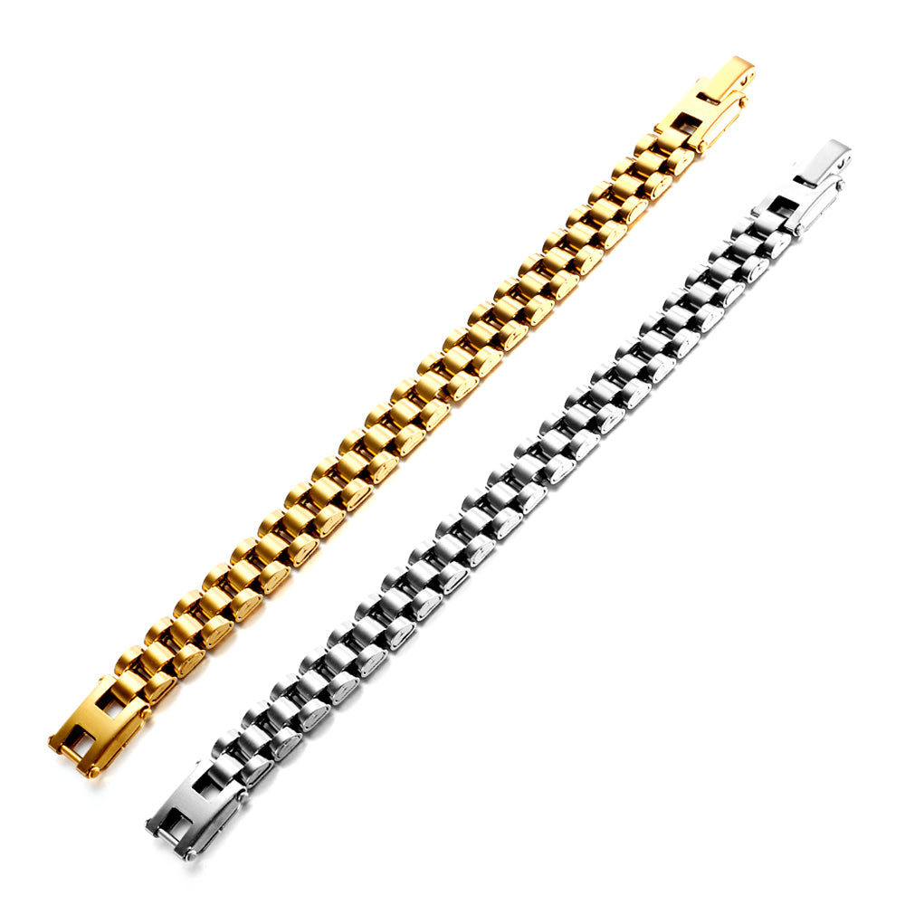 New Fashion Stainless Steel H Chain Buckle Bracelet asonjewelry