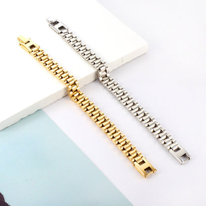 New Fashion Stainless Steel H Chain Buckle Bracelet asonjewelry