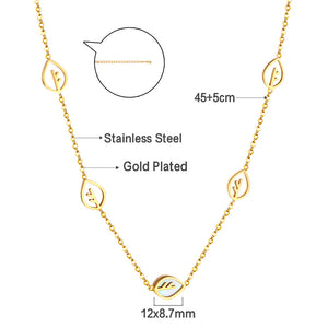 Nouvelle mode 4 pièces de feuilles creuses + feuilles avec collier en coquillage blanc