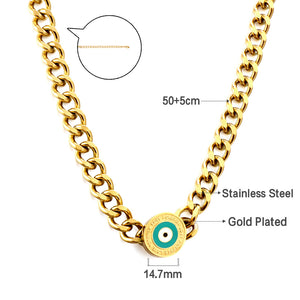 Nouvel accessoire rond de mode avec collier pour les yeux de couleurs mélangées