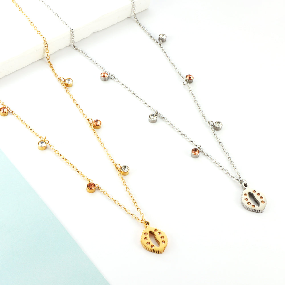 New 3 Champagne Diamonds+3 White Diamonds+Durian With Champagne Colored Diamond Necklace asonjewelry
