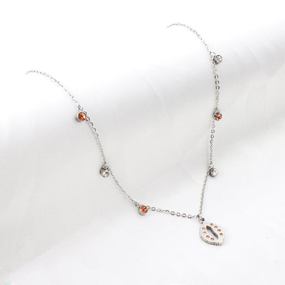 New 3 Champagne Diamonds+3 White Diamonds+Durian With Champagne Colored Diamond Necklace asonjewelry