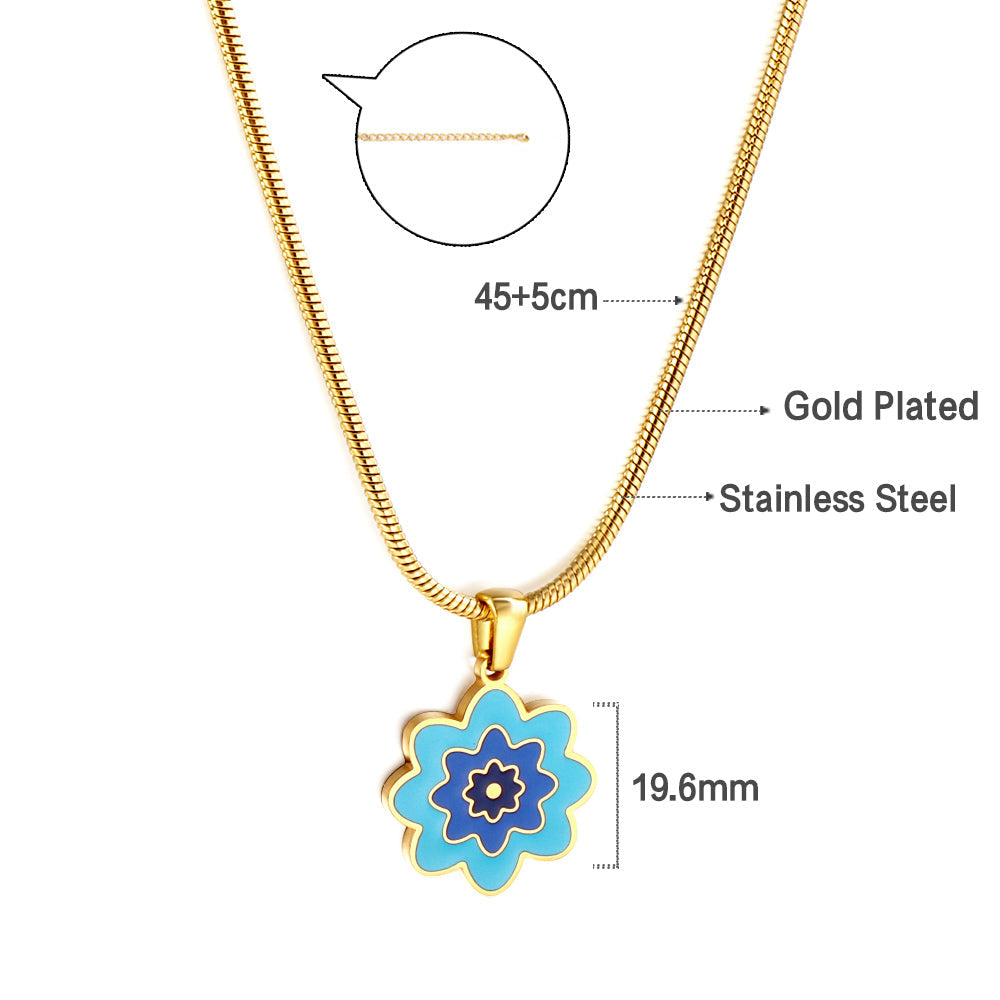New Three -color Flowers Accessory Necklace For Women asonjewelry
