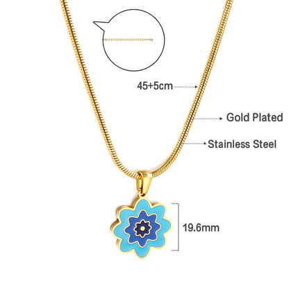 New Three -color Flowers Accessory Necklace For Women asonjewelry