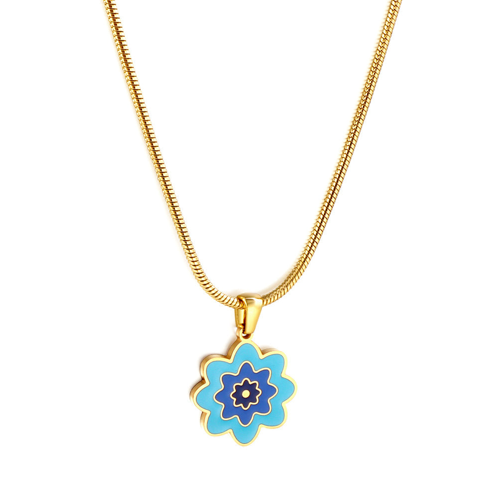 New Three -color Flowers Accessory Necklace For Women asonjewelry