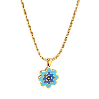 New Three -color Flowers Accessory Necklace For Women asonjewelry